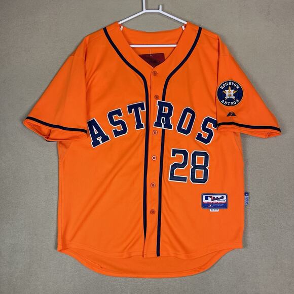 Majestic Houston Astros MLB Colby Rasmus #28 Basketball Jersey Mens 50 Orange - Picture 1 of 14